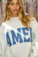 'WWJD & AMEN' Reversible Mock Neck Sweatshirt Dusty Pink - Sugar Co.