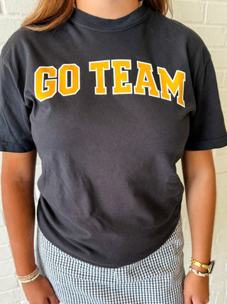 Yellow Go Team Varsity Letters Black - Sugar Co.