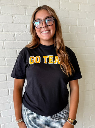 Yellow Go Team Varsity Letters Black - Sugar Co.