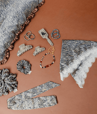 ZEBRA SATIN XL SKINNY HAIR SCARF - Sugar Co.