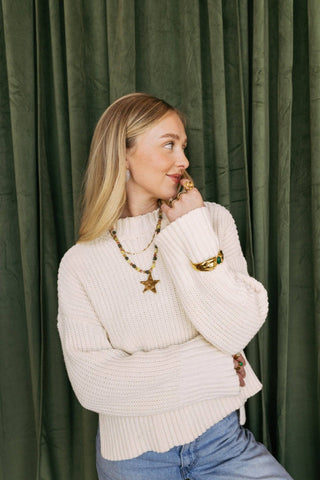 Ziggy Star Layered Necklace - Green - Sugar Co.
